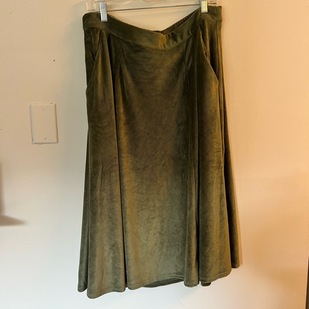 Olive Green midi skirt